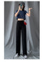 IMG 118 of Wide Leg Pants Women High Waist Drape Ice Silk Summer Loose Straight Thin Student Pants