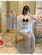 IMG 117 of Pajamas Three-Piece Women Summer Sets Loose Short Sleeve Shorts Long Pants Plus Size Cartoon Korean Loungewear Sleepwear