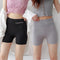 Img 1 - Summer Thin Ice Silk Anti-Exposed Safety Pants Women Two-In-One High Waist Reduce-Belly Track Plus Size