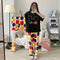 Pajamas Three-Piece Women Summer Sets Loose Short Sleeve Shorts Long Pants Plus Size Cartoon Korean Loungewear Sleepwear