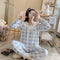 insPopular Streaming Solid Colored Pajamas Women Princess Long Sleeved Outdoor Loungewear Sleepwear