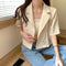 IMG 113 of Korean Short Blazer Summer Hong Kong High Waist Sleeve Suit Women Student Thin Outerwear