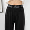 Img 3 - Women Ice Silk Pants Drape Loose Straight Ankle-Length High Waist Wide-legged