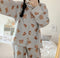 IMG 129 of Pajamas Women Long Sleeved Korean Sweet Look Adorable Teens Student Outdoor Pants Loungewear Two-Piece Sets Sleepwear