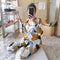 ins Lapel Pajamas Women Cardigan Sleeve Length Pants Korean Loungewear Two-Piece Sets Sleepwear