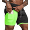 Img 26 - Double Layer Shorts Men Plus Size Solid Colored Fitness Sporty Training Basketball Jogging Mid-Length