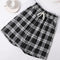 Img 6 - Chequered Shorts Women Summer Plus Size Loose Casual Pants High Waist Straight Thin Bermuda