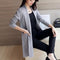 Korean All-Matching Loose Pocket Mid-Length Knitted Cardigan Sweater Women Long Sleeved Tops Outerwear