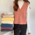 Img 1 - Knitted Tank Top Women Korean Solid Colored Loose Sweater Cardigan Sleeveless Vest V-Neck