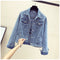 IMG 108 of Korean All-Matching Bling Embroidery Denim Women Loose bf Tops Short Jacket Outerwear