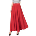 Img 5 - Plus Size Solid Colored Skirt Southeast Asia High Waist Slim Look Four Seasons Elegant Flare A-Line Women Skirt