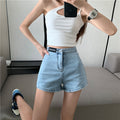 IMG 108 of Denim Shorts Women Summer High Waist Stretchable Hot Pants Hong Kong Vintage Sexy insPants Shorts