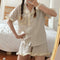 IMG 109 of Chequered Pajamas Women Summer insAdorable Japanese Teens Casual Student Loungewear Two-Piece Sets Sleepwear