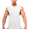 Fitness Tank Top Men Solid Colored Sporty Splitted Loose Vest T-Shirt Cotton Tank Top