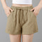 Img 8 - Striped Cotton Shorts Short Wide Leg Women Pants Summer Loose Pocket Elastic Waist