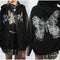 Women Hip-Hop YkHoodies Butterfly Printed Street Style Jacket Zipper Outerwear