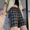 Img 2 - Chequered Shorts Women Summer Loose Student Straight Mid-Length Wide Leg Casual Pants Hong Kong ins
