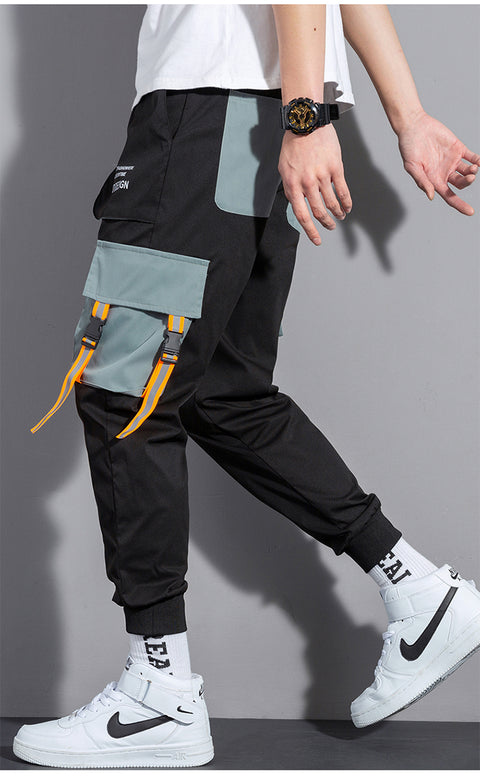 IMG 110 of Summer Thin Cargo Pants Trendy Handsome Green Loose Sport Pants