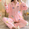 Popular Streaming Pajamas Women Lapel Cotton Long Sleeved Trendy Western Cardigan Loungewear Sets Sleepwear