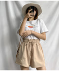 IMG 111 of Thailand Casual Suits Shorts Women Korean Loose Summer High Waist A-Line Wide Leg Pants Shorts