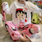 Pajamas Women Korean Cartoon Loose Thin Young Sweet Look Loungewear Outdoor Sleepwear