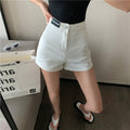 IMG 135 of Denim Shorts Women Summer High Waist Stretchable Hot Pants Hong Kong Vintage Sexy insPants Shorts