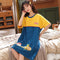 Pyjamas Women Summer Cotton Short Sleeve Mid Length Adorable Korean Princess Dress Plus Size Loungewear Sleepwear