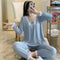 Long Sleeved Princess Pajamas Women Thin Korean Trendy Lace Sets Cozy Loungewear Outdoor Sleepwear