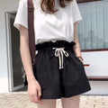 Img 1 - Cotton Casual Shorts Women Loose Summer High Waist Korean Student Wide Leg Slim Look A-Line Cargo Hot Pants