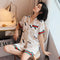 Summer Silk Thin Short Sleeve Pajamas Women Outdoor Loungewear Sweet Look Casual Shorts Two-Piece Sets Sleepwear