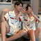 Couple Pajamas Summer Women Silk Men Casual Plus Size Short Sleeve Thin Loungewear Two-Piece Sets Sleepwear