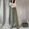 Wide Leg Pants Women High Waist Drape Ice Silk Summer Loose Straight Thin Student Pants