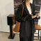 IMG 119 of Korean Thin Drape Loose Mid-Length Trendy Popular Long Sleeved Blazer Women Outerwear