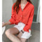 Img 1 - Women Korean Minimalist Trendy Tops Loose Long Sleeved Shirt Blouse