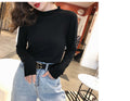 IMG 116 of Thin Sweater Women Undershirt Korean Loose Popular Solid Colored Tops Outerwear