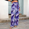 IMG 110 of Long Pants Popular Women Green Printed Loose Wide Leg Casual Pants