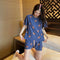 Sets Korean Adorable Loungewear Women Loose Thin Summer Short Sleeve T-Shirt Shorts Pajamas Sleepwear