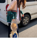 IMG 107 of Hong Kong Sets Women Vintage chic Trendy Sweater Denim Wide-legged Pants Two-Piece Outerwear
