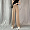 Img 1 - Ice Silk Wide Leg Pants Women Summer High Waist Drape Loose Straight Thin Casual Slim-Look Floor Length Pants