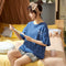 Img 4 - Pajamas Women Cotton Short Sleeve Summer Thin Korean Adorable Student Loose Plus Size Loungewear Sets