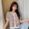 IMG 115 of Hong Kong Vintage Short Cardigan Sleeve Round-Neck Sweater Women Summer insTops Outerwear