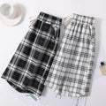 Img 1 - Chequered Shorts Women Summer Plus Size Loose Casual Pants High Waist Straight Thin Bermuda