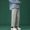 Img 3 - Gray Under Pants Wide Leg Trendy ins Straight Loose All-Matching Sport Long