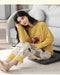 IMG 117 of Pajamas Women Cotton Long Sleeved Outdoor Casual Loose Plus Size Loungewear Sets Sleepwear