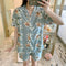 Summer Chequered Pajamas Women Short Sleeve Lapel Cardigan Korean Sweet Look Student Loungewear Cartoon Sleepwear