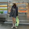IMG 121 of Thin BFLoose Mid-Length Student Long Sleeved Sweatshirt Women Alphabets Printed Tops Outerwear