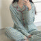 Img 4 - Japanese Chequered Pajamas Women Sleeve Length Pants Two-Piece Sets Loungewear Cozy Casual