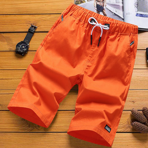 Img 15 - Shorts Men Summer Cotton Bermuda Loose Casual Trendy Solid Colored Straight Jeans Korean Beach Pants Bermuda Shorts
