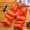 Img 15 - Shorts Men Summer Cotton Bermuda Loose Casual Trendy Solid Colored Straight Jeans Korean Beach Pants Bermuda Shorts