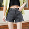 Img 3 - Black Denim Shorts Women High Waist Slim Look Summer Loose All-Matching Folded A-Line Wide Leg Hot Pants